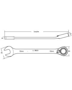 4tecx Ring-steek ratelsleutel 11mm