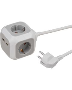 Brennenstuhl ALEA-Power USB-Charger Stekkerblok 4-voudig, 1,4m H05VV-F 3G1,5