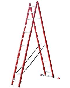 4tecx Reformladder 2-delig aluminium 2 x 14 met stalen balk