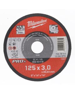 Milwaukee Metaaldoorslijpschijf SC41 125 x 3 mm PRO+ (te bestellen per 50)