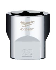 Milwaukee 4932479998 ⅜″ chromen doppen 3/8 Drive Socket Metric Standard - 22 mm