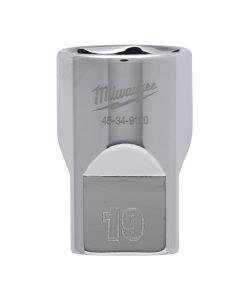 Milwaukee 4932480017 ½˝ drive chroom doppen met FOUR FLAT™ zijden 1/2 Drive Socket Metric Standard - 19 mm