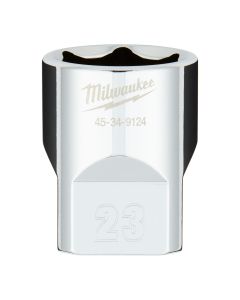Milwaukee 4932480021 ½˝ drive chroom doppen met FOUR FLAT™ zijden 1/2 Drive Socket Metric Standard - 23 mm