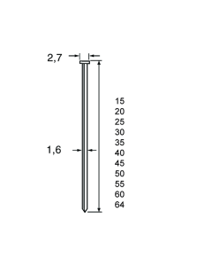 Dutack Brad SKN16 15 mm. verzinkt