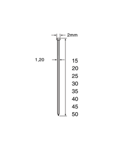 Dutack Mini Brad SKN12 15 mm. verzinkt