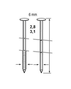 Dutack Fasteners Coilnagel 2,8x65mm draadgebonden verzinkt glad