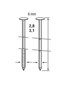 Dutack Fasteners Coilnagel 3,1x80mm draadgebonden verzinkt glad