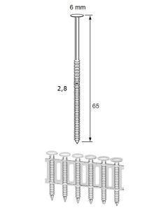 Dutack Fasteners Coilnagel 2,8x65mm ring lenskop sheetgebonden verzinkt