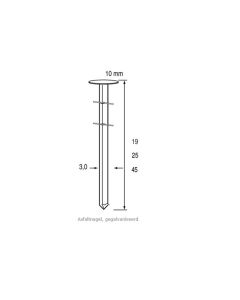 Dutack Fasteners Asfaltnagel 3,0x22 mm. verzinkt glad