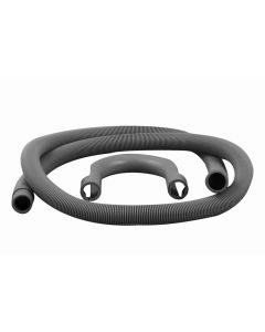 Nedco BV Afvoerslang 19mm - 21mm, 1m, met bocht, PVC Grijs