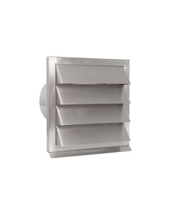 Nedco BV RVS buitenrooster Eco+ 125mm vaste lamellen en terugslagklep