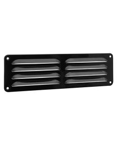 Nedco BV Alu schoepenrooster 300x90mm, kleine schoepen, omgezette rand, zwart