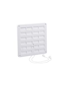 Nedco BV Afsluitbaar ventilatierooster 160x160mm met gaas PS, kunststof wit