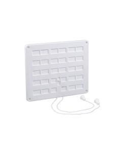 Nedco BV Afsluitbaar ventilatierooster 250x200mm met gaas PS, kunststof wit
