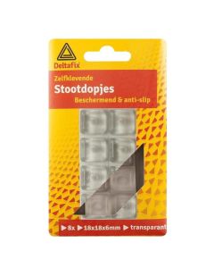 STOOTDOPJES, DEURBUFFERS TRANSPARANT 8ST.