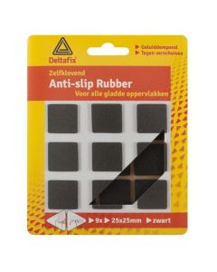 ANTI-SLIPRUBBER 25 MM X 25 MM ZWART 