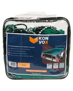 Konvox Aanhangwnet met hoeklus en elastiek 1,5x2m Groen