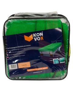Konvox Aanhangwnet fijnmazig met elastiek 1,4x2,5m Groen