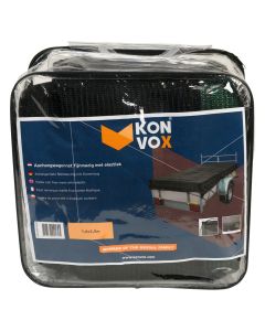 Konvox Aanhangwnet fijnmazig met elastiek 1,4x2,5m Zwart