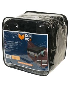 Konvox Aanhangwnet fijnmazig met elastiek 2,5x4,5m Zwart