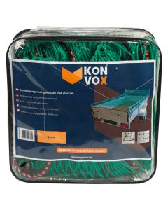 Konvox Aanhangwnet geknoopt met elastiek 2x3m Groen HDPE