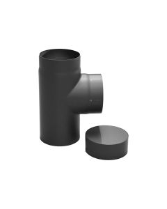 Nedco BV Zwart staal 2 mm 130 mm t-stuk + dop