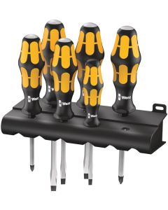Wera 932/6 SCHROEVENDRAAIERSET KRAFTFORM WERA: DE SCHROEFBEITEL + HOUDER, 6 -DELIG