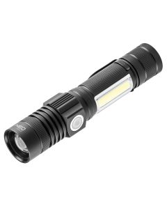 NEO 99-033 Zaklamp 2 in 1, CREE T6 + COB LED op Accu