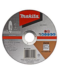 Makita B-12239 Doorslijpschijf 125x22,23x1,0mm RVS