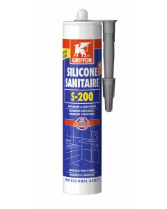 Griffon Silicone Sanitaire S-200 Zilvergrijs Koker 300 ml NL/FR