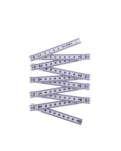 Duimstok DIY kunststof 1m. 10-delig wit