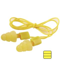 Ear Herbruikbare oorpluggen Ultrafit geel, lamellendopjes met koordje, 3M EAR, a 50 paar