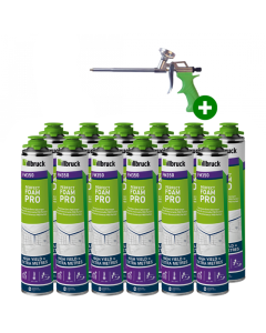 Purschuim Illbruck FM350 880ml + Illbruck purpistool (Set van 12 bussen)