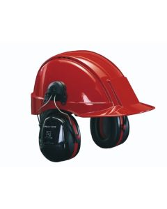 Peltor Gehoorkap Optime III H540P3E, zwart-rood, Voor helm met 30 mm. Rille, 3M Peltor