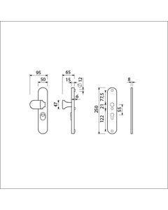 AMI VHB 250/50/15 KT55 KNOP 145 , ZONDER DEURKRUK PC55 F1 DD.38-45