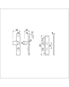 AMI VHB 251/50/15 KT72 KNOP 144, ZONDER DEURKRUK PC72 F1 DD.55-60 MM.