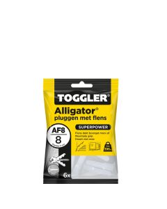 Toggler Alligator plug + flens AF8 Ø8mm zak 6st wanddikte > 12,5mm